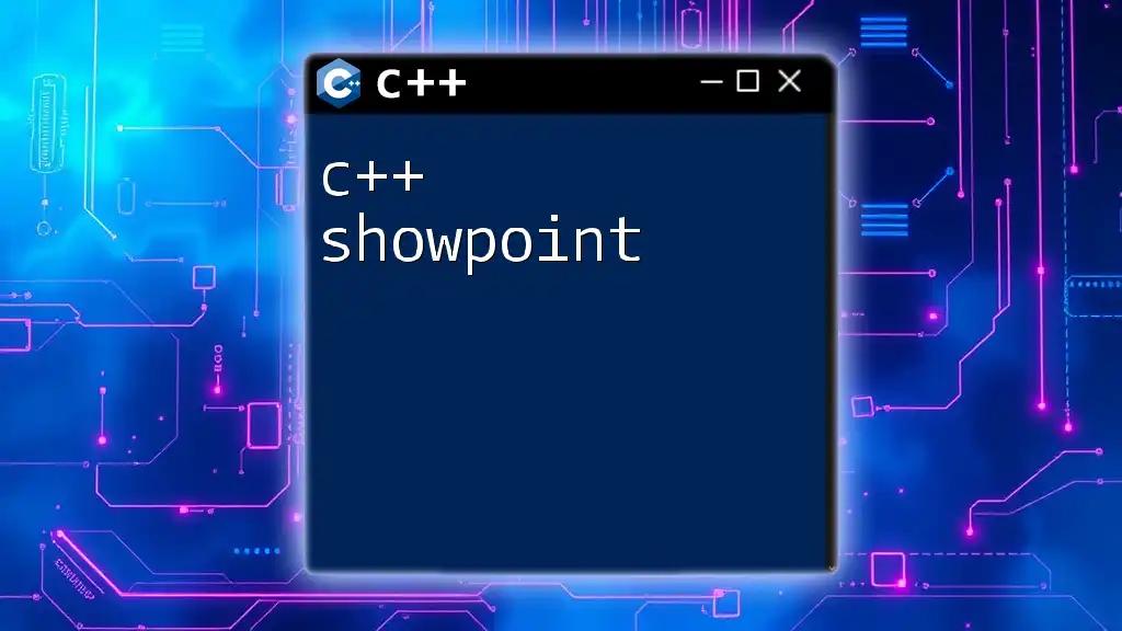 Understanding C++ Showpoint for Precise Output