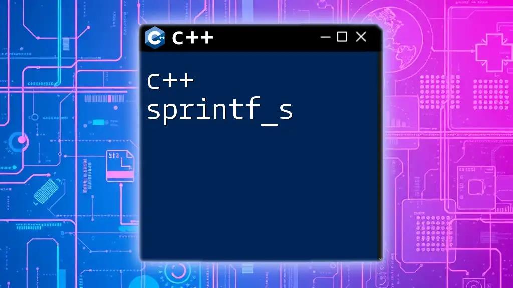 Mastering C++ sprintf_s for Safe String Formatting