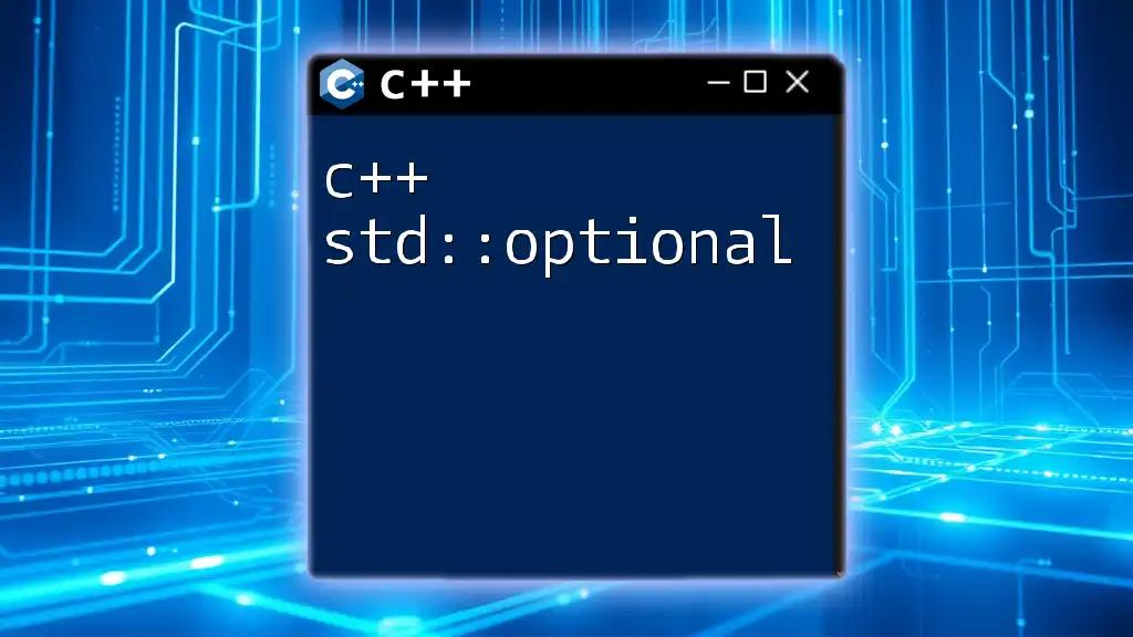 Mastering C++ std::optional: A Quick Guide