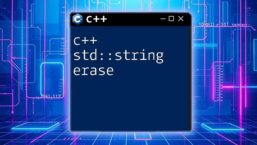 c++ std::string Erase: Mastering String Manipulation