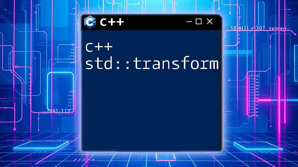 Mastering c++ std::transform: A Quick Guide