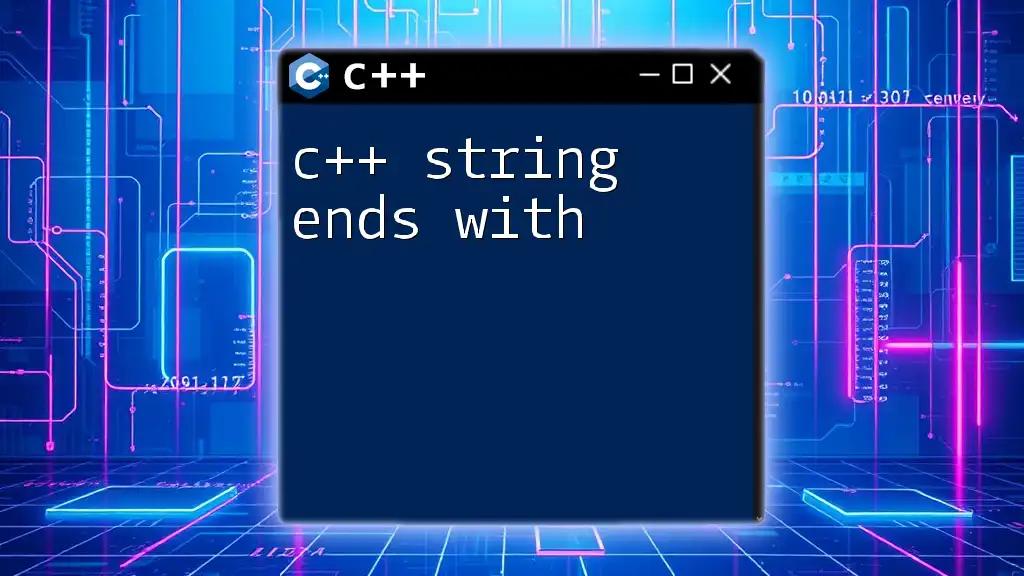 C++ String Ends With: Quick Guide to Check String Suffix