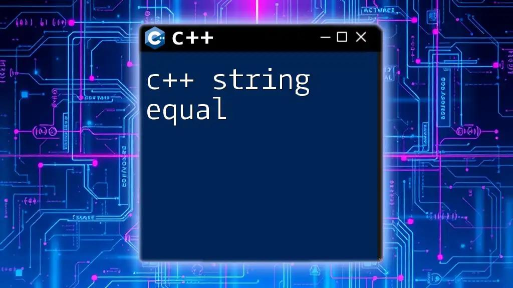 C++ String Equal: A Quick Guide to String Comparison