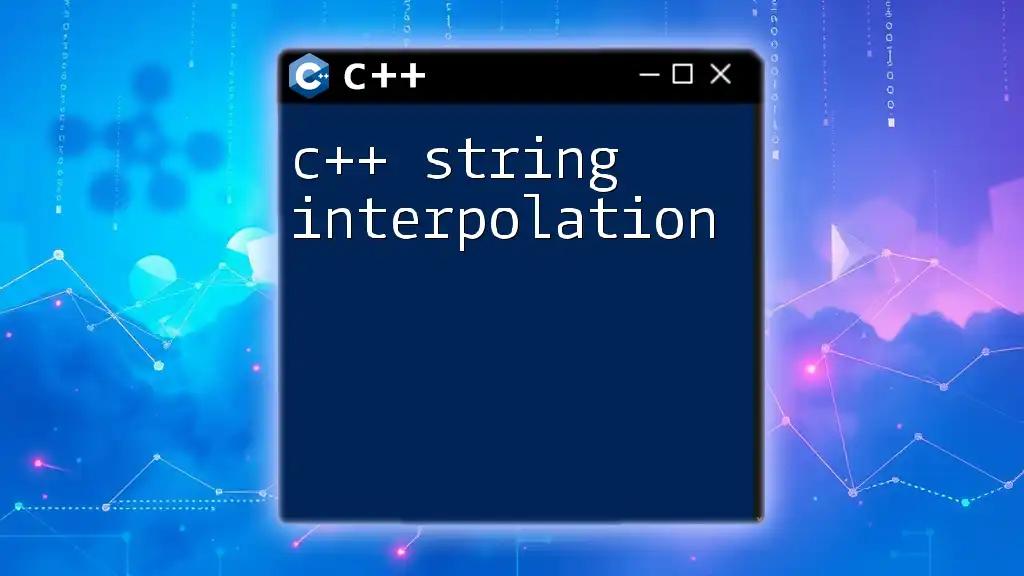 C++ String Interpolation: A Quick Guide to Simplify Code