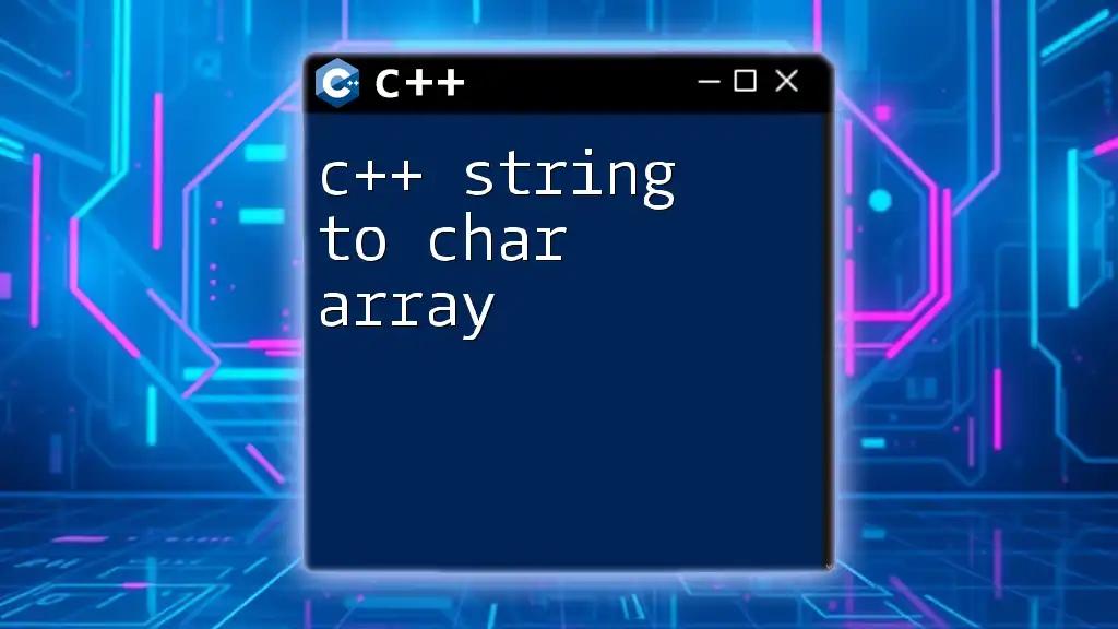 C++ Array of Char Arrays: A Quick Guide for Beginners