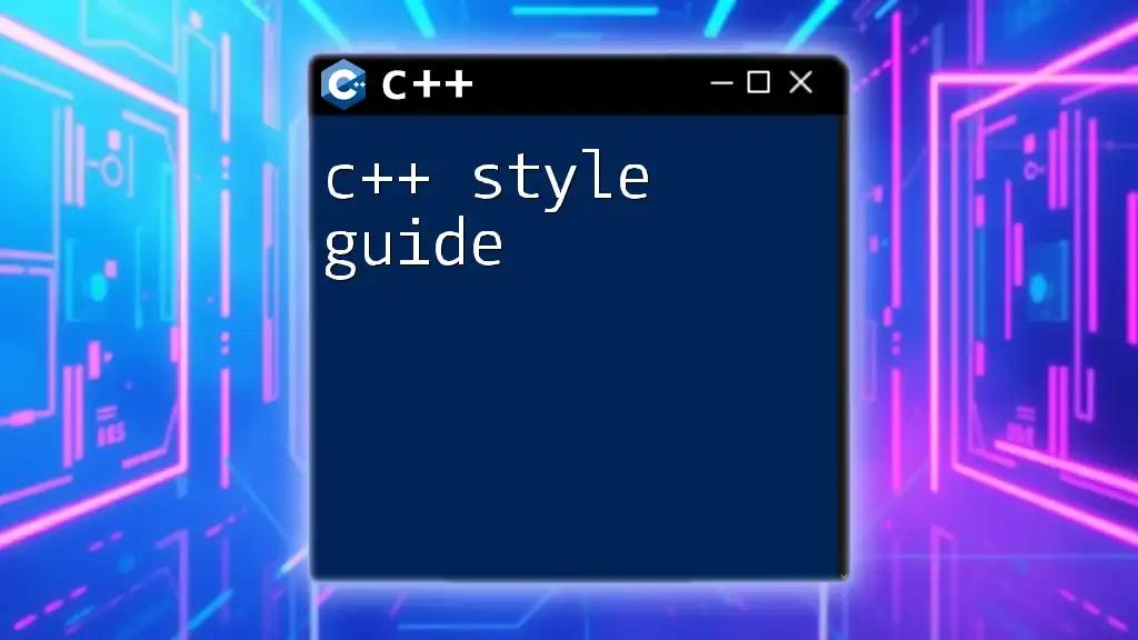 Mastering C++ Style Guide: A Quick Reference