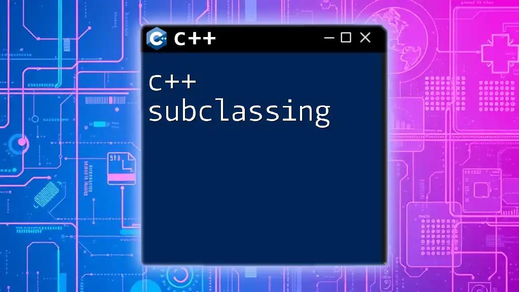 Master C++ Subclassing: A Quick Start Guide