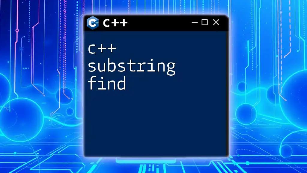 C++ Substring Find: Mastering Search Techniques