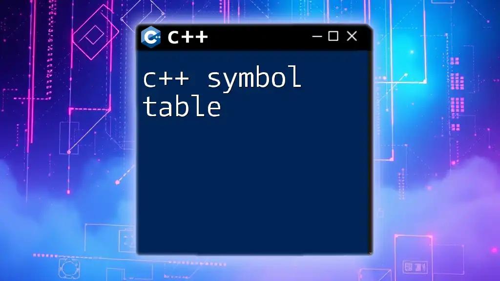 Understanding C++ Symbol Table: A Quick Guide