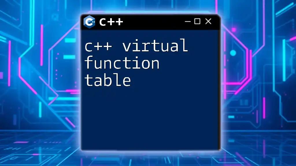 Understanding C++ Virtual Function Table Explained