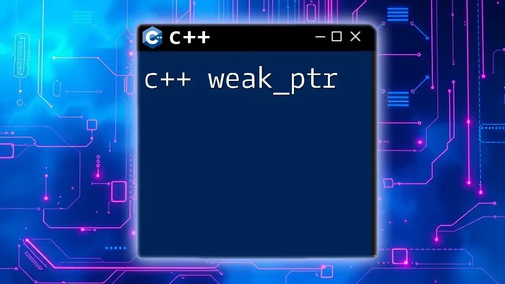 Understanding C++ weak_ptr: A Quick Reference Guide