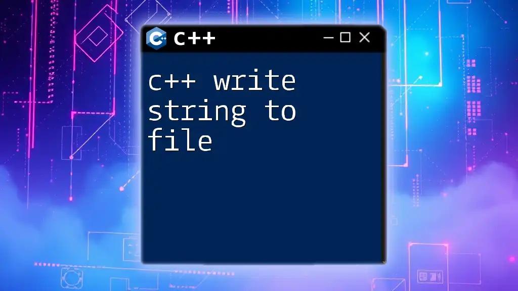 C++ Write String to File: A Quick Guide