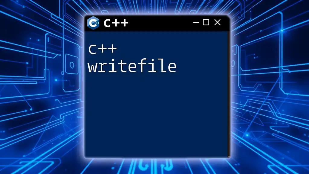 C++ WriteFile: A Quick Guide to File Writing Magic