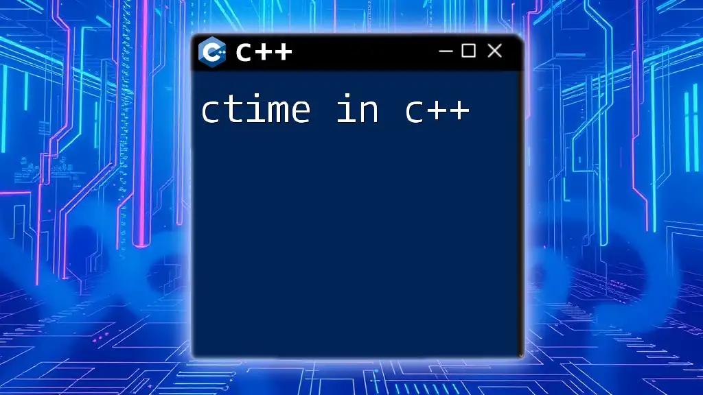 Mastering ctime in C++: A Quick Guide to Time Management