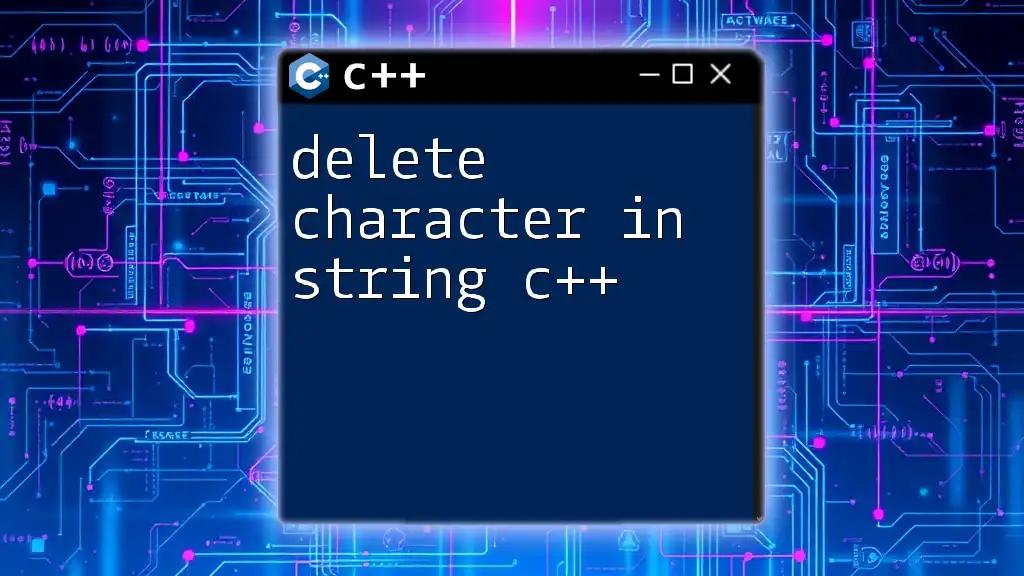 Delete Character in String C++: A Quick How-To Guide