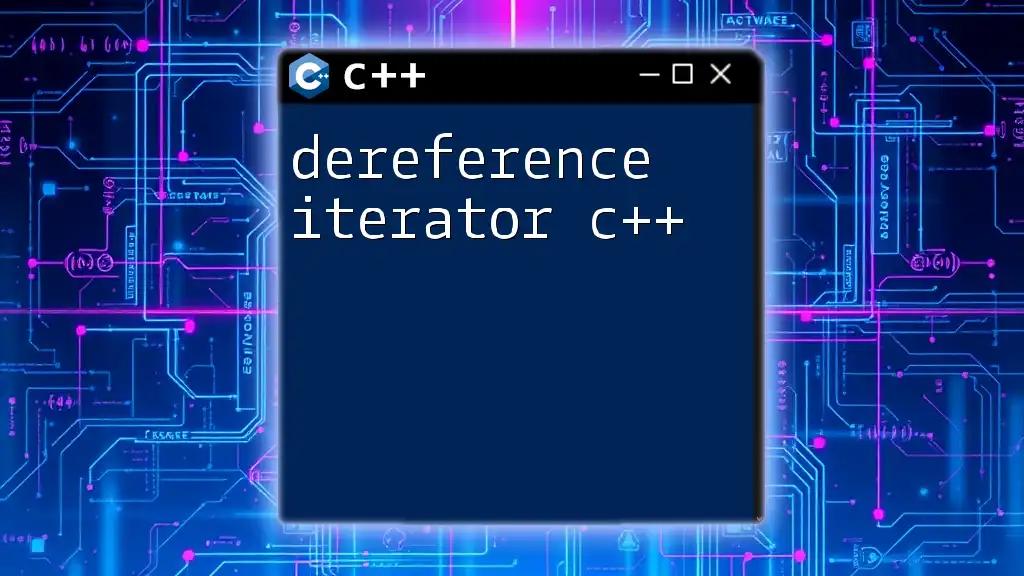 Dereference Iterator C++: A Quick Guide for Beginners