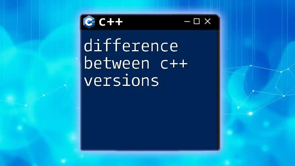 Difference Between C++ Versions: Key Changes Explored