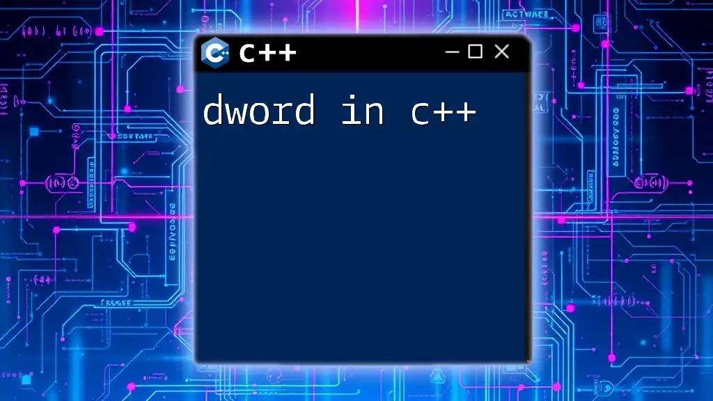 Understanding DWORD in C++: A Brief Guide