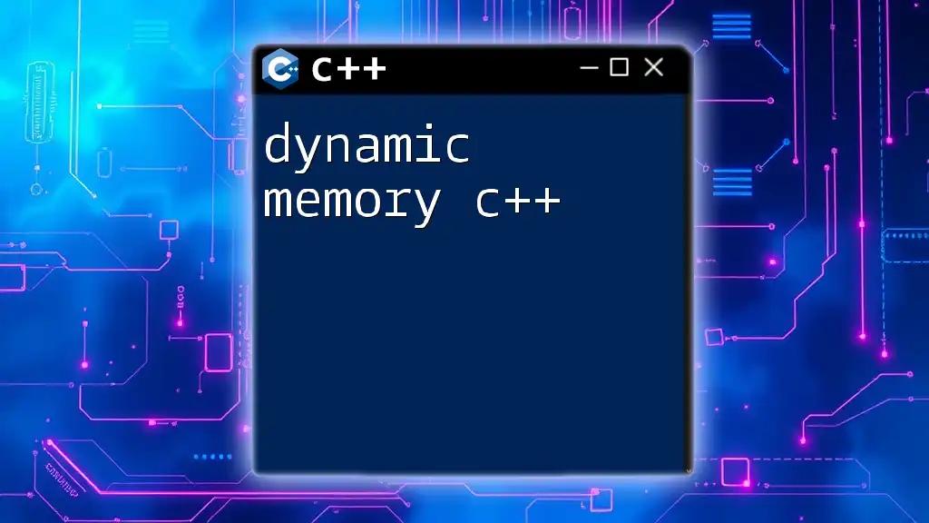 Dynamic Memory C++: Master the Essentials in Minutes