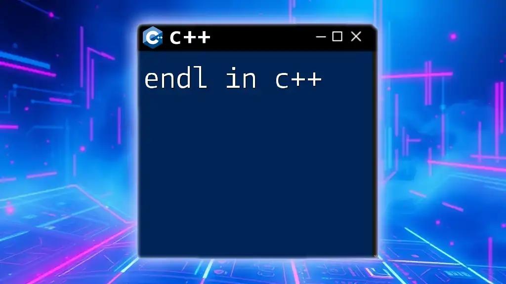 Mastering Endl in C++: A Quick Guide to Output Control