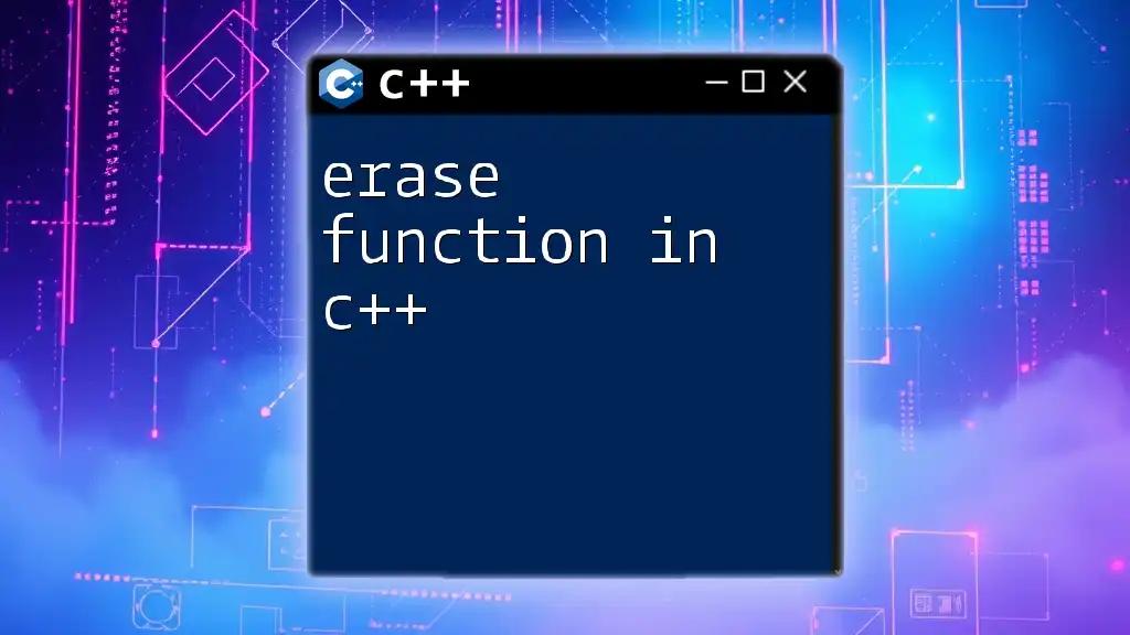 Mastering The Erase Function In C++: A Quick Guide