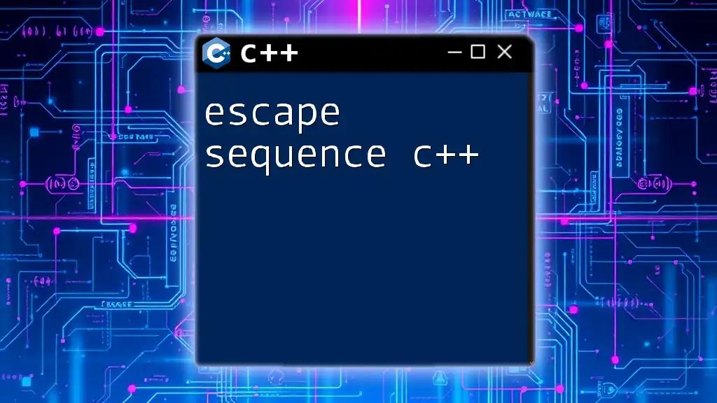 Mastering Escape Sequence C++: A Quick Guide