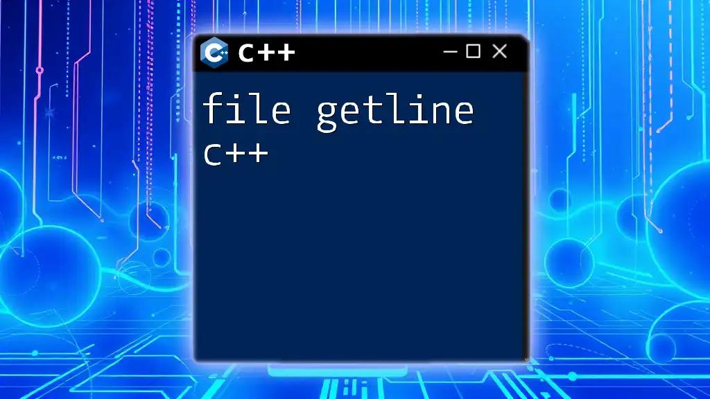 Mastering File Getline in C++: A Quick Guide