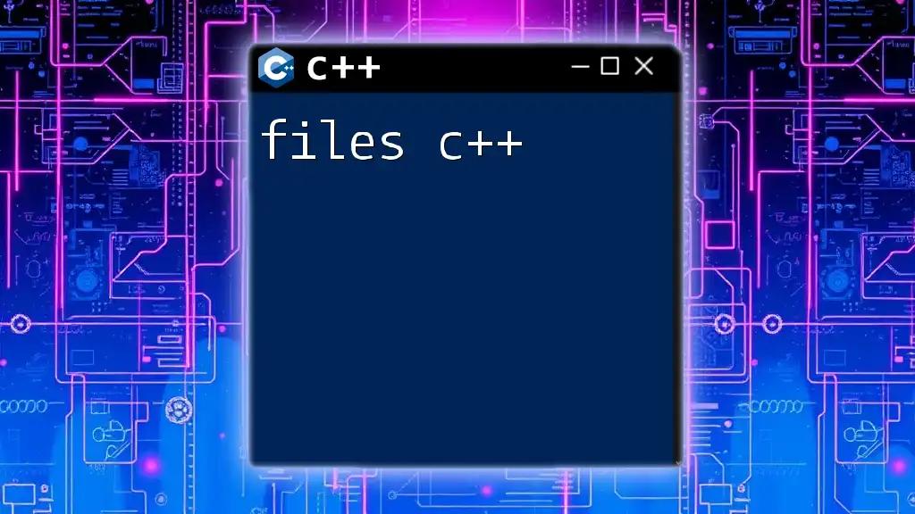 Mastering Files in C++: A Quick Guide to File Operations