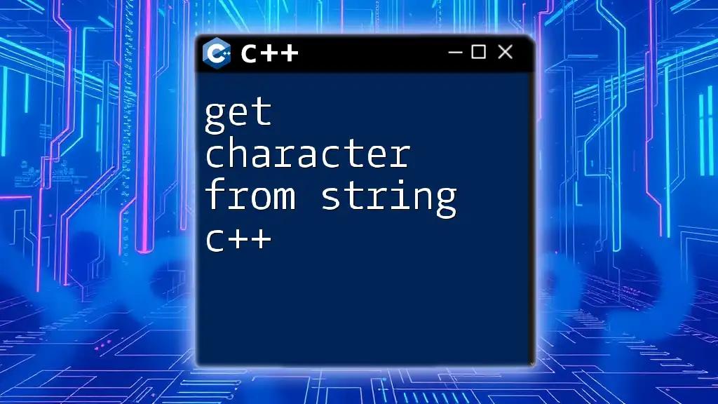 Get Character from String in C++: A Quick Guide