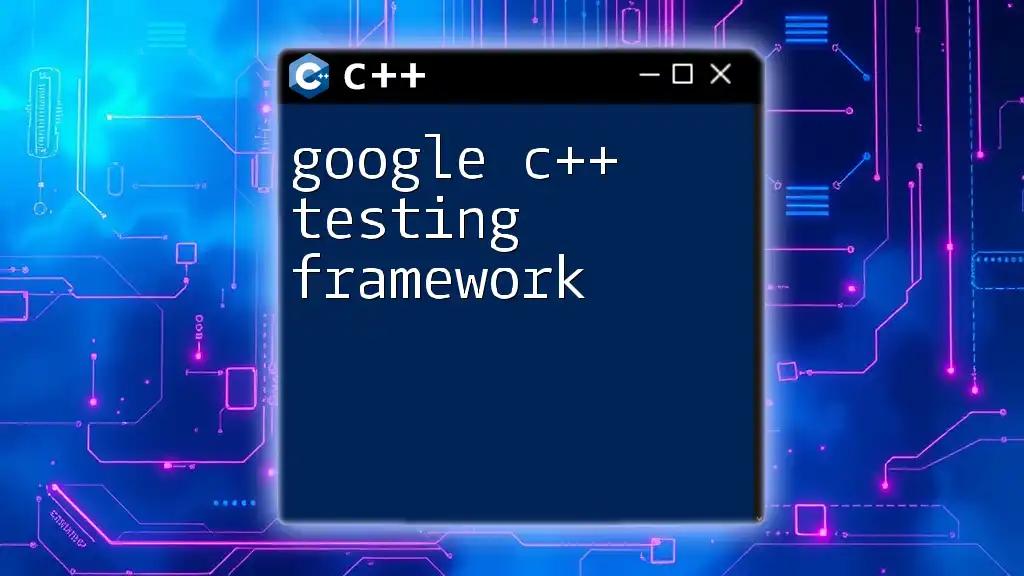 Mastering the Google C++ Testing Framework Efficiently