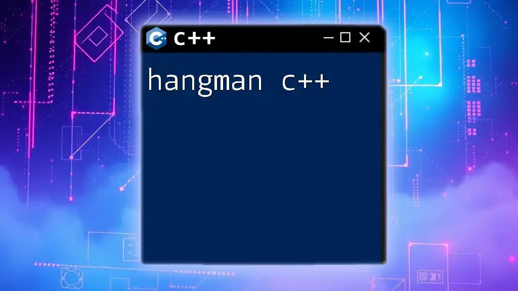 Mastering Hangman C++: A Quick Guide to Game Development