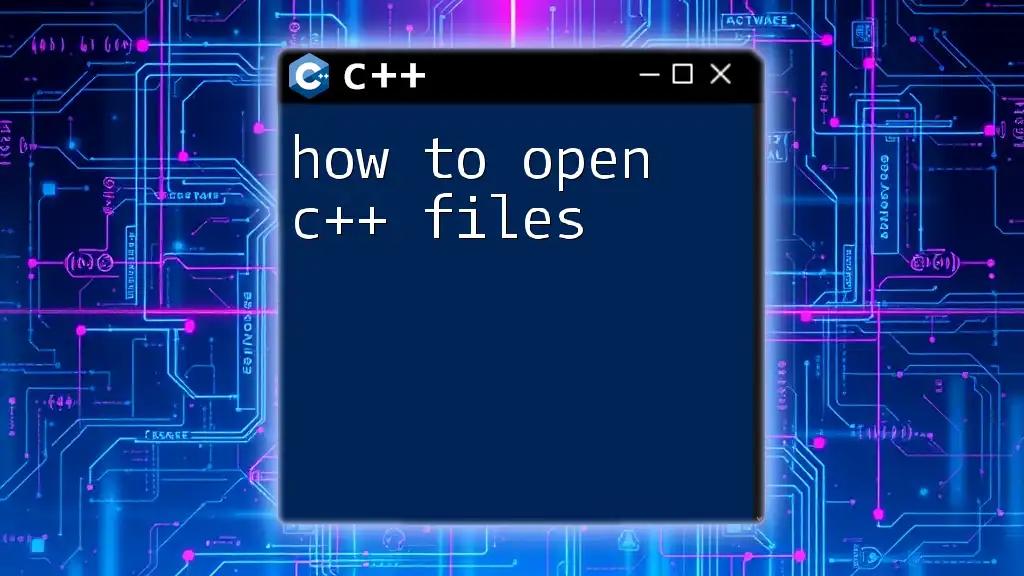 How to Open C++ Files in CPP: A Quick Guide