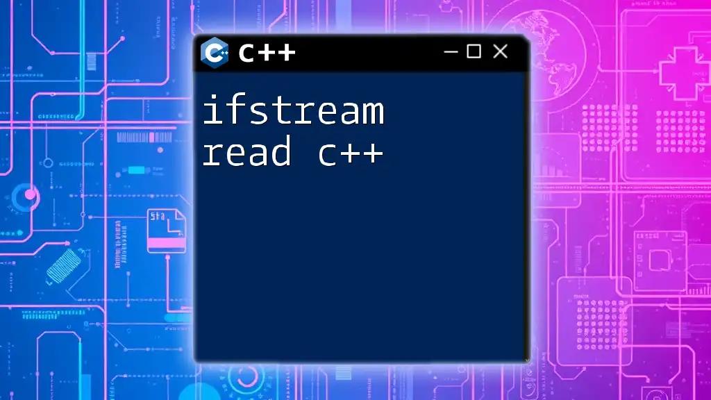 ifstream Read C++: Mastering File Input with Ease