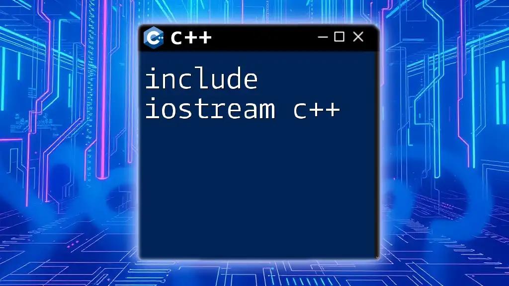 Mastering Include Iostream C++ for Effortless Coding