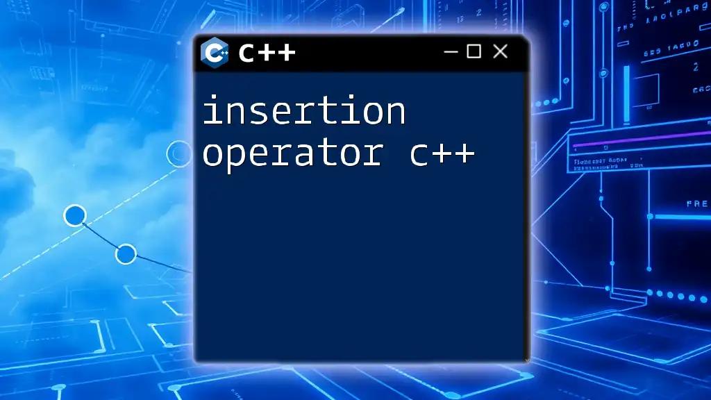 Mastering the Insertion Operator in C++: A Quick Guide