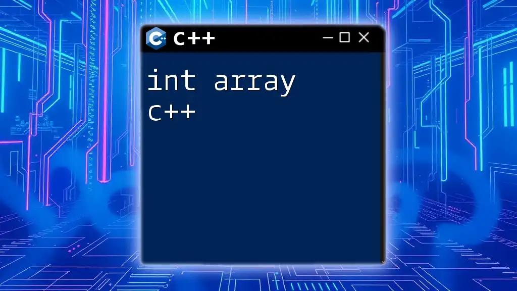 Mastering Int Array C++: A Quick Guide for Beginners