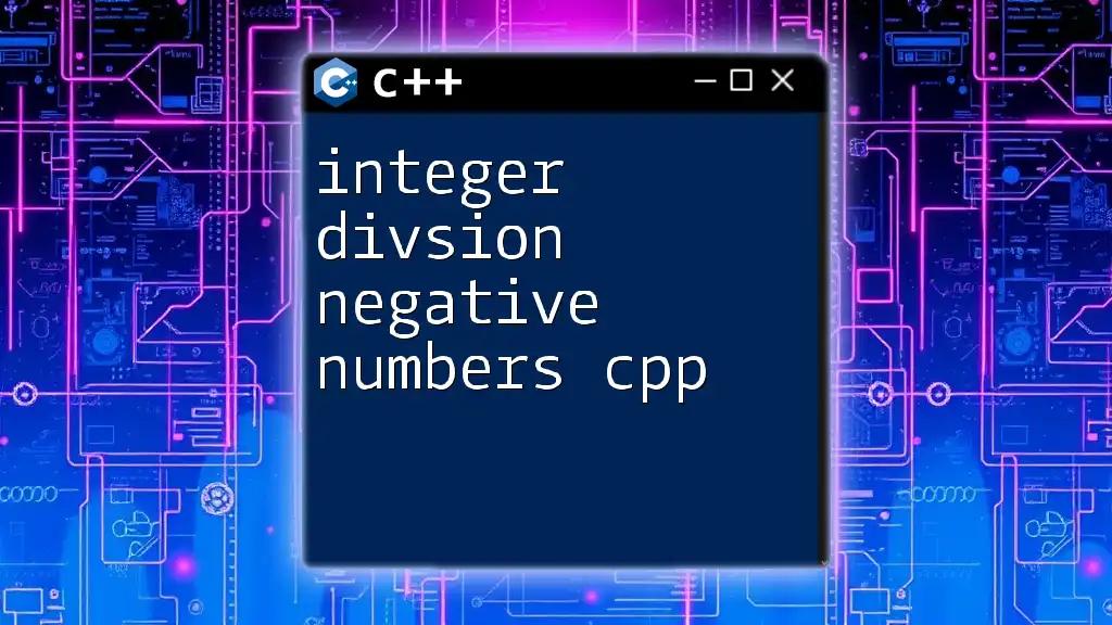 Integer Division of Negative Numbers in C++ Explained