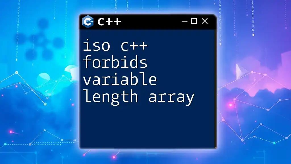 Iso C++ Forbids Variable Length Array: What You Should Know