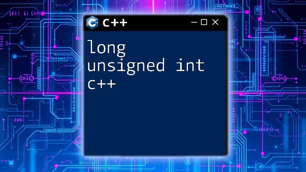 Mastering Long Unsigned Int C++: A Quick Guide