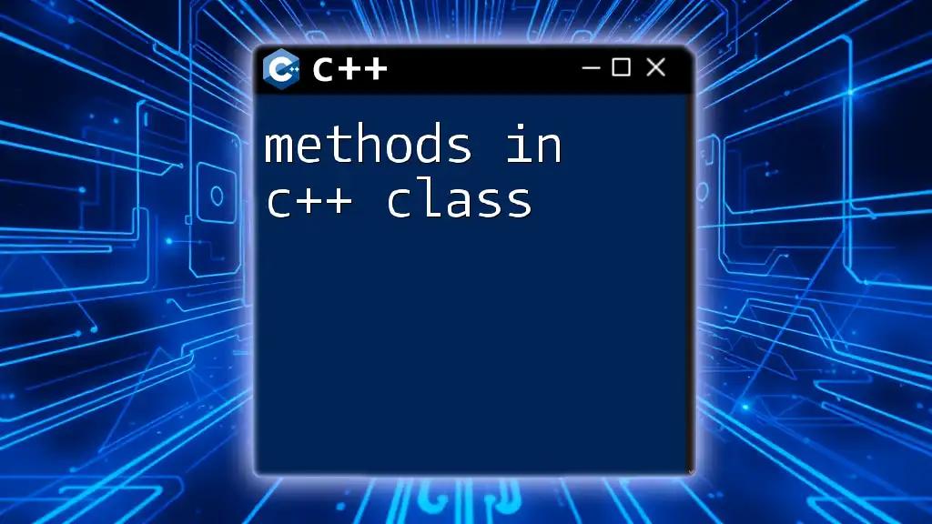 Mastering Methods in C++ Class: A Quick Guide