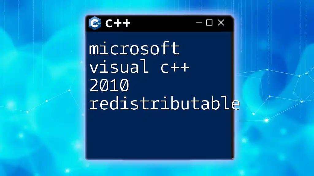 Understanding Microsoft Visual C++ 2010 Redistributable