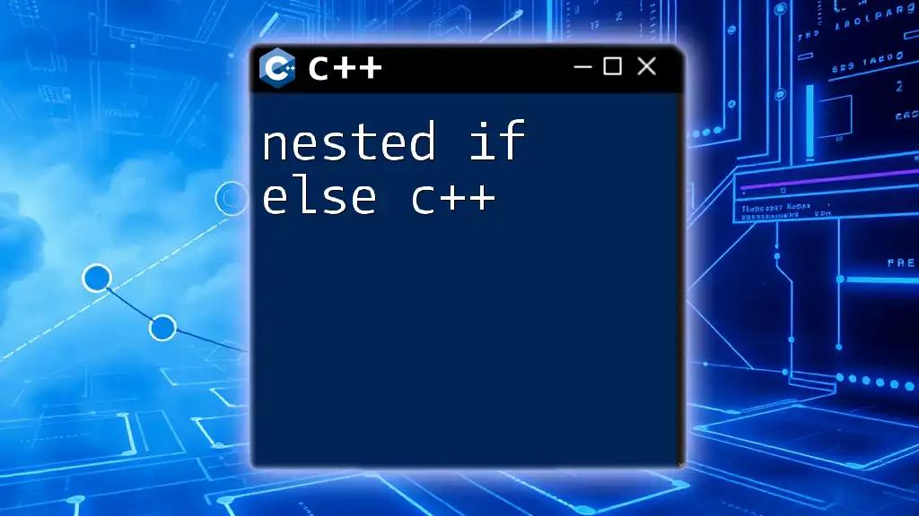 Mastering Nested If Else in C++: A Quick Guide