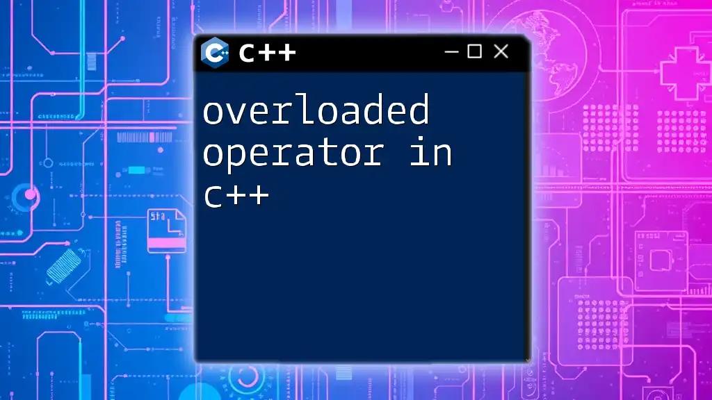 Overloaded Operator in C++: A Quick Guide