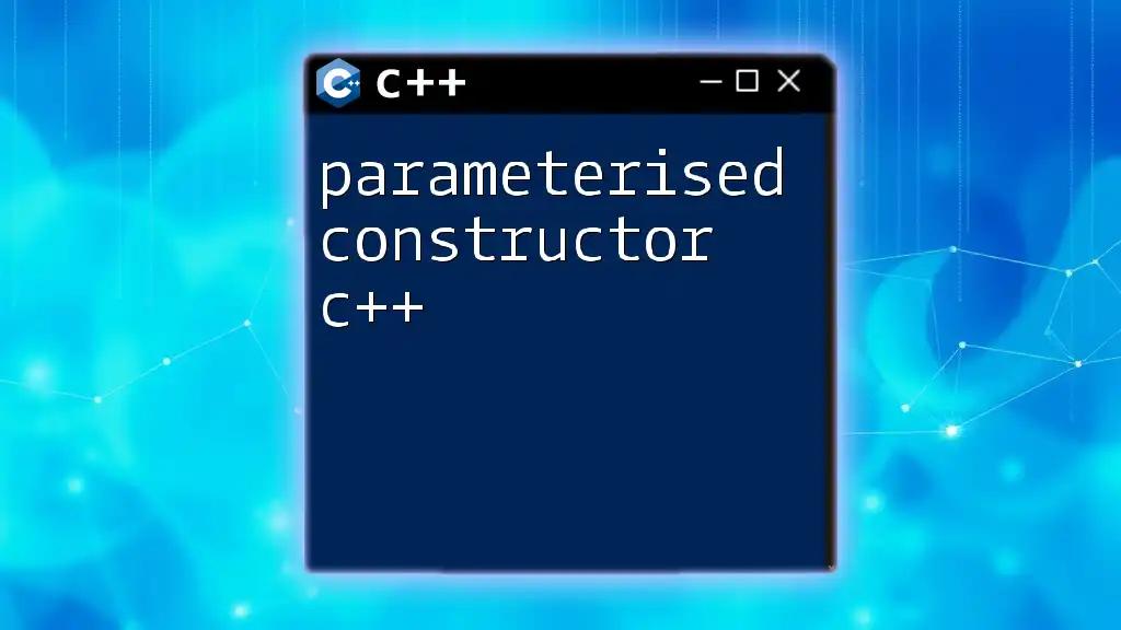 Parameterised Constructor C++ Made Easy and Efficient