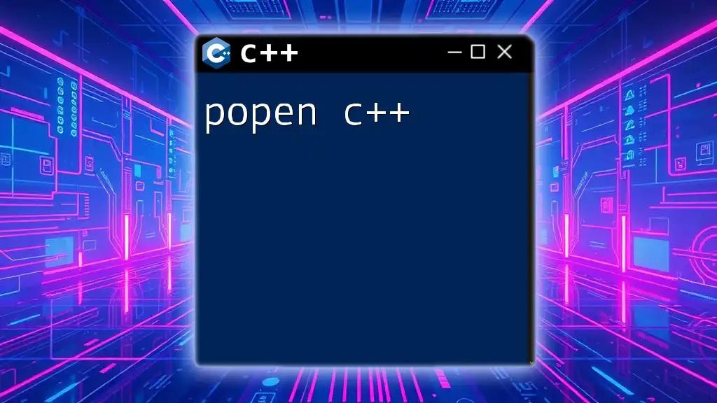 Mastering popen C++: A Quick Guide to Process Control