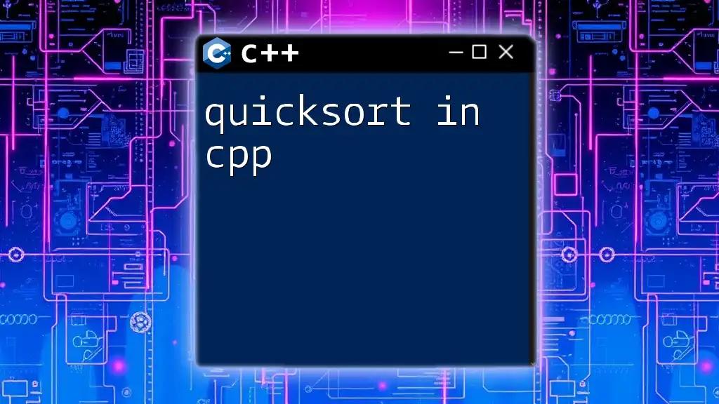 Quicksort in CPP: A Swift Guide to Fast Sorting