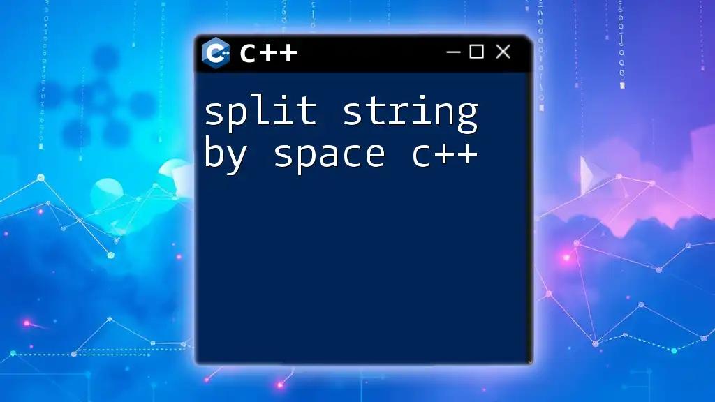 Split String by Space in C++: Quick and Easy Guide