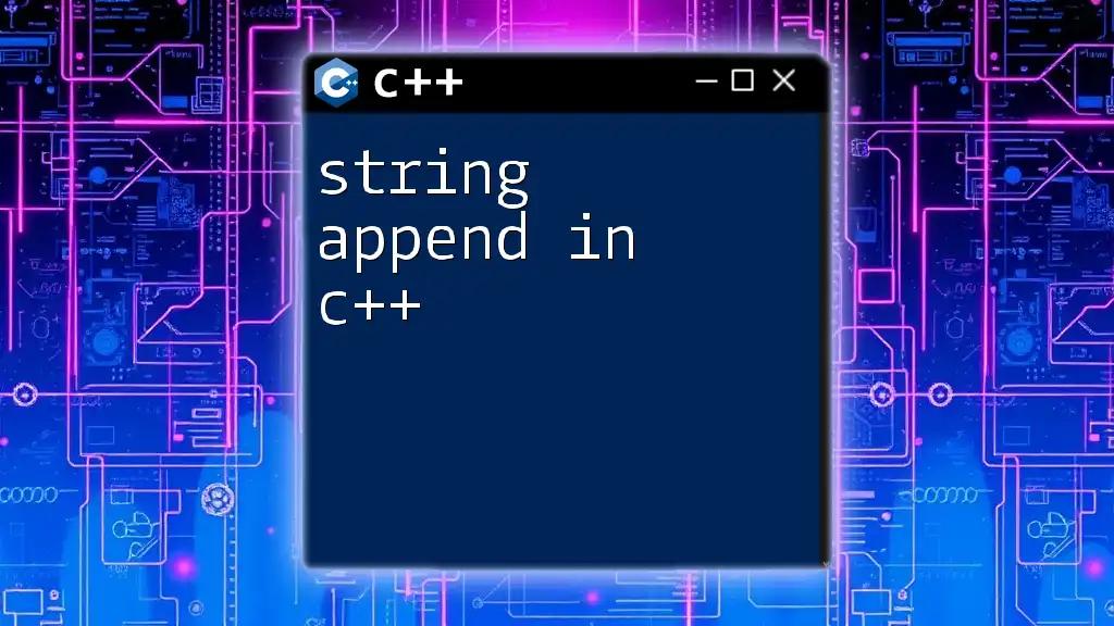 String Append in C++: A Simple Guide to Mastery