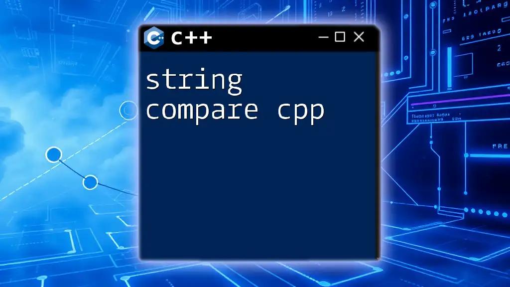 String Compare CPP: Mastering String Comparison in CPP