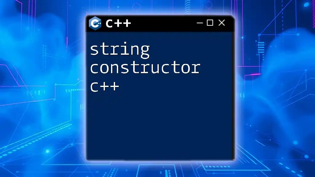 String Constructor C++: Crafting Strings with Ease